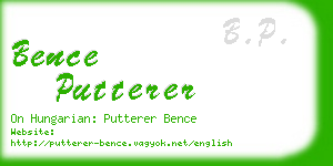 bence putterer business card